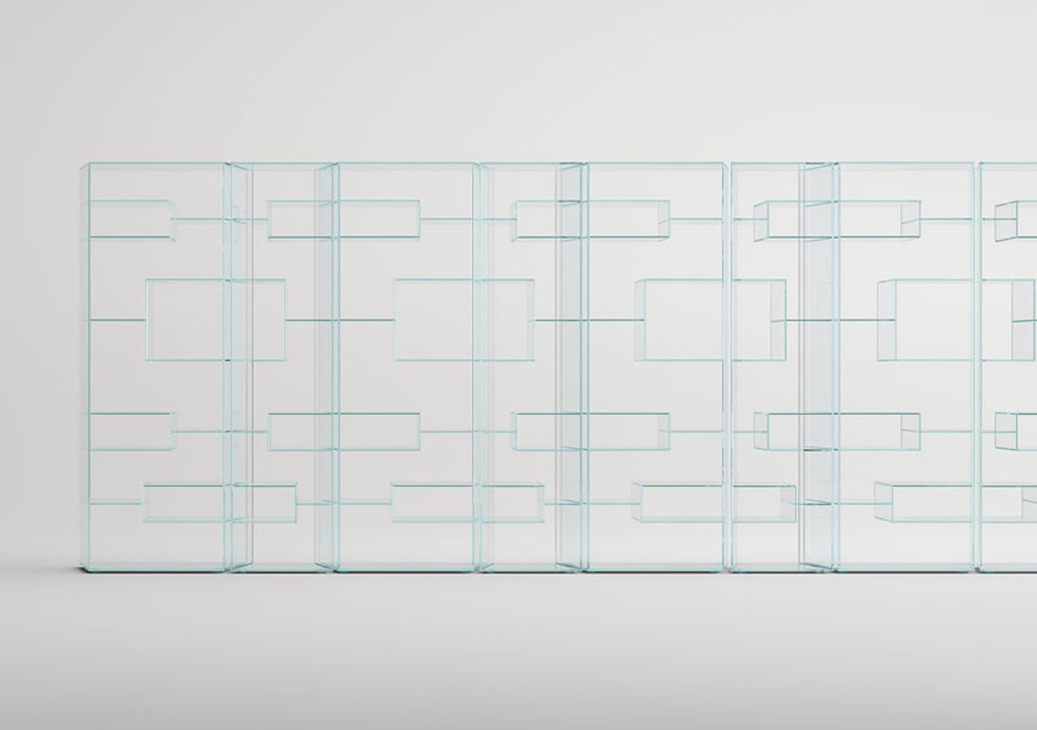 Liber 100 Slanted Sides Glass Bookcase/Display Cabinet