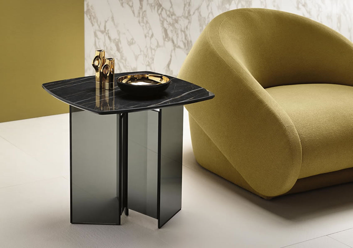 Metropolis Ceramic Top Side Table