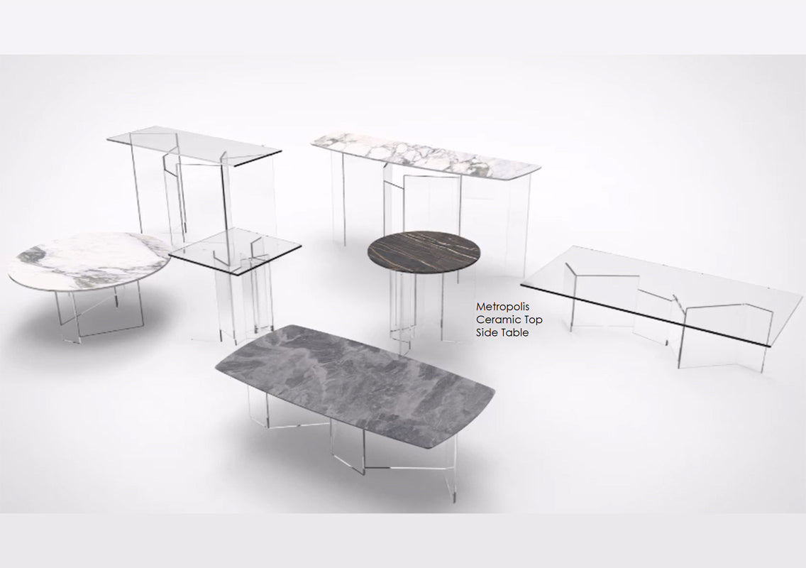 Metropolis Ceramic Top Side Table