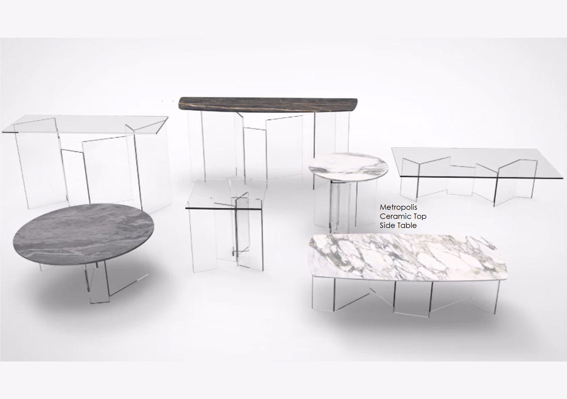 Metropolis Ceramic Top Side Table