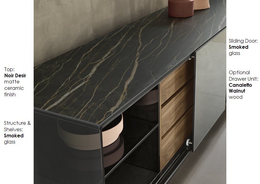 Shoji Four Compartment Sideboard