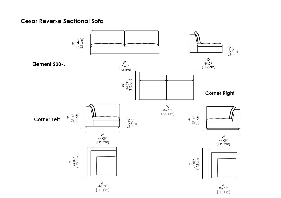 Cesar Reverse Sectional Sofa