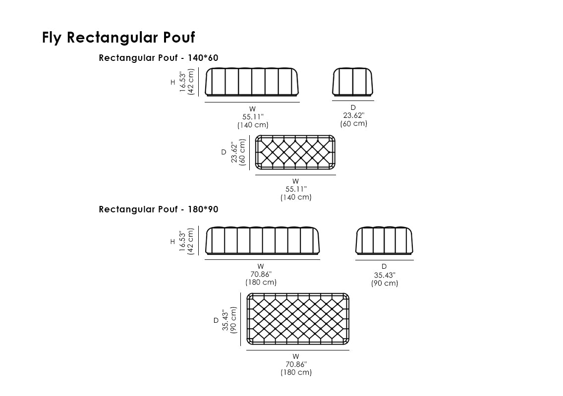 Fly Rectangular Pouf
