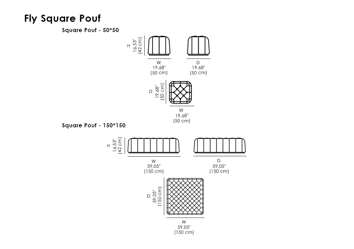 Fly Square Pouf