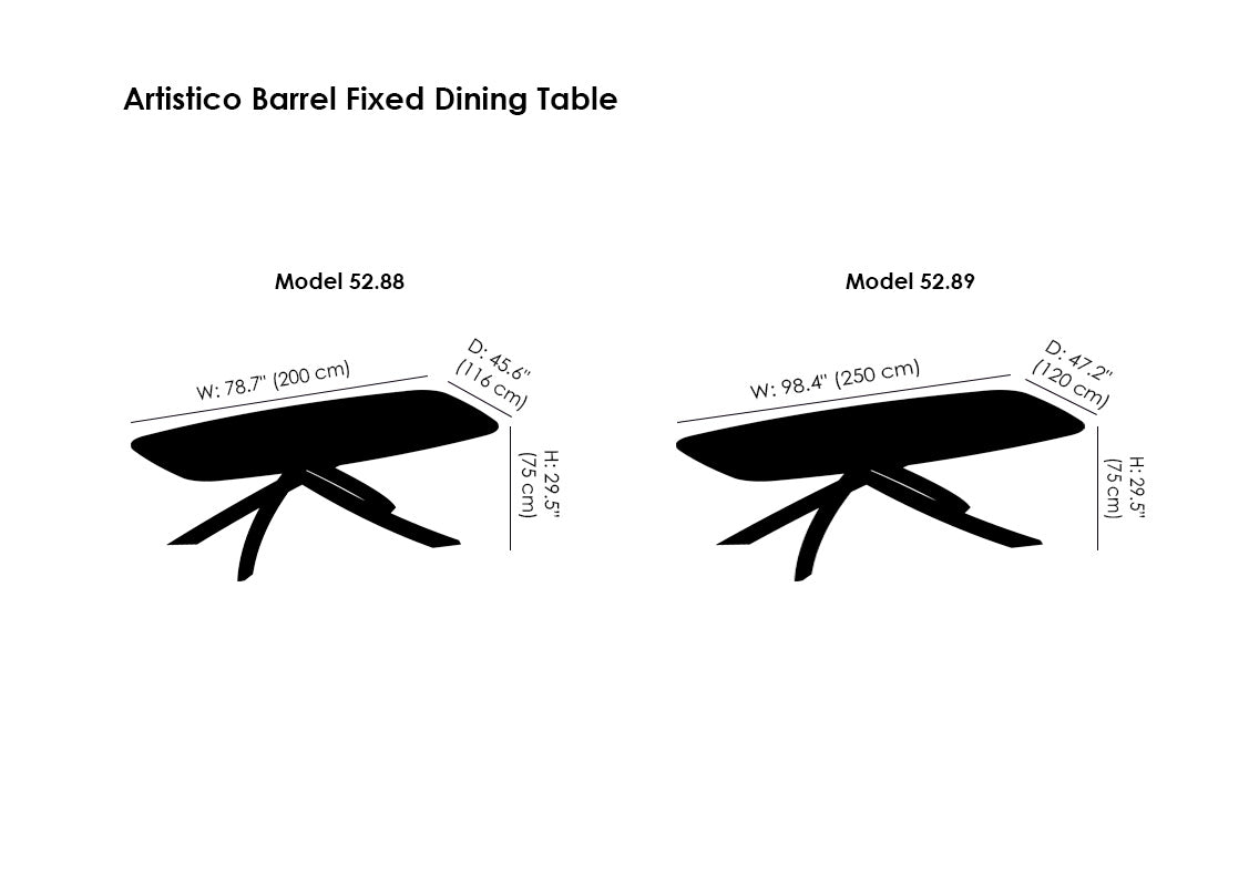 Artistico Barrel Fixed Dining Table