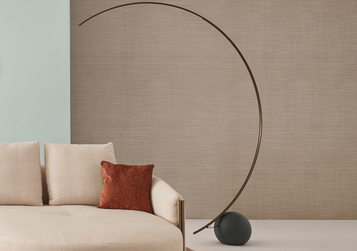 Circle Floor Lamp With Anthracite Concrete Base (Quick Ship)