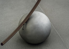 Circle Floor Lamp With Natural Concrete Base (Quick Ship)