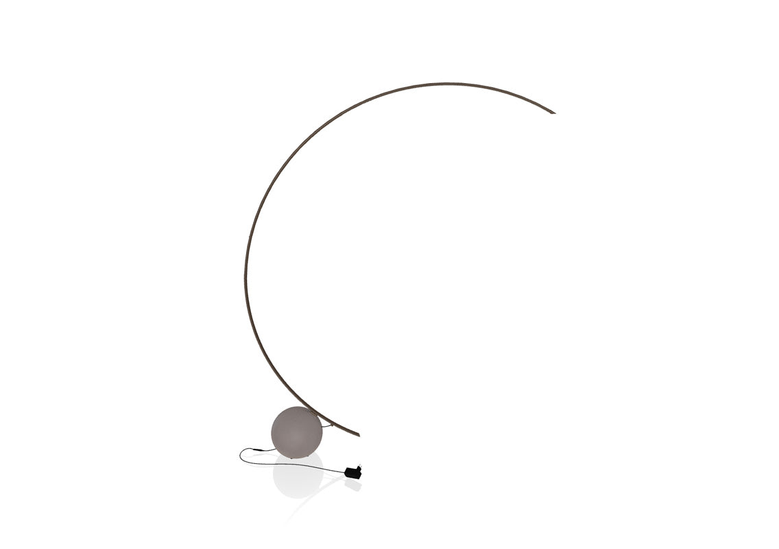 Circle Floor Lamp With Natural Concrete Base (Quick Ship)