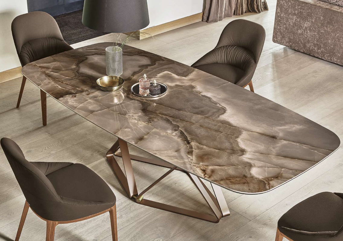 Delta Marble Dining Table (Quick Ship)