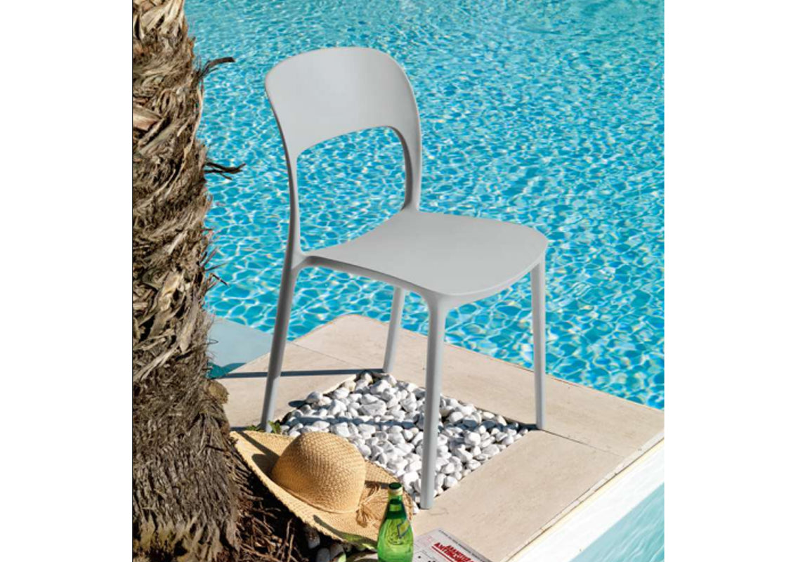 Gipsy Light Gray Outdoor Stackable Chair (Quick Ship)