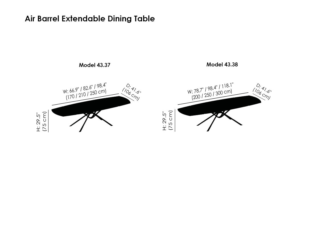 Air Barrel Extendable Dining Table