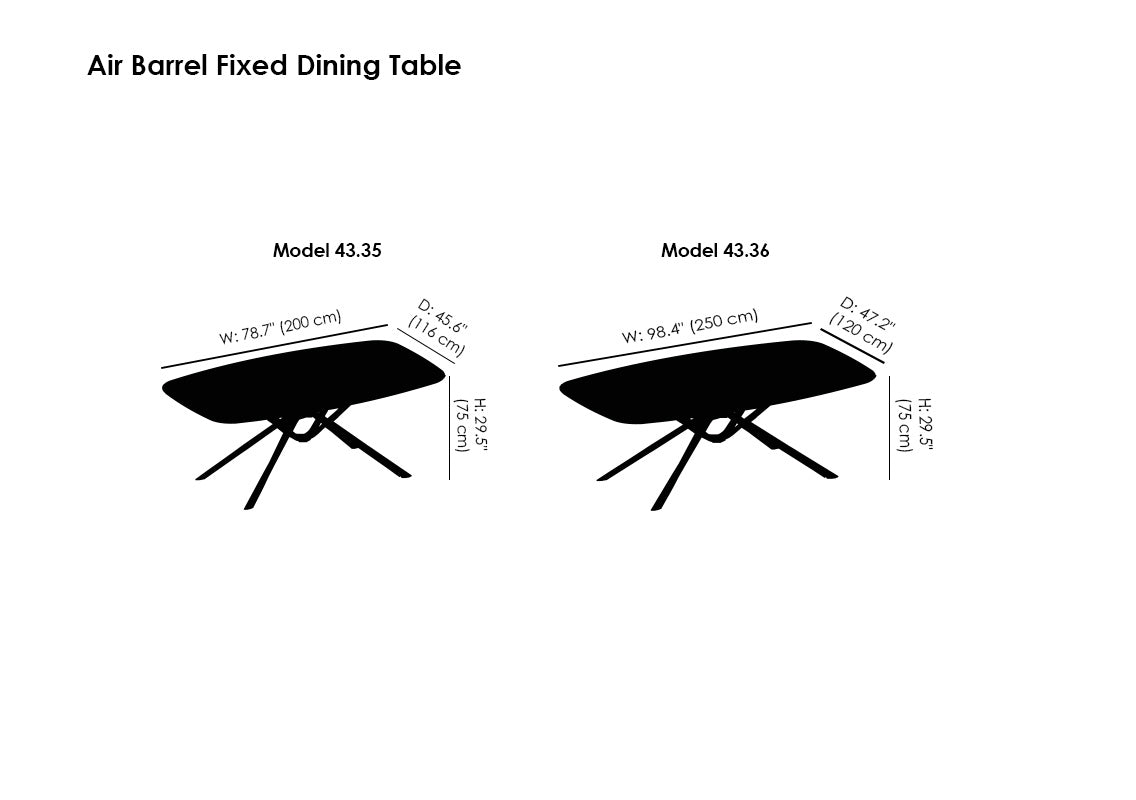 Air Barrel Fixed Dining Table