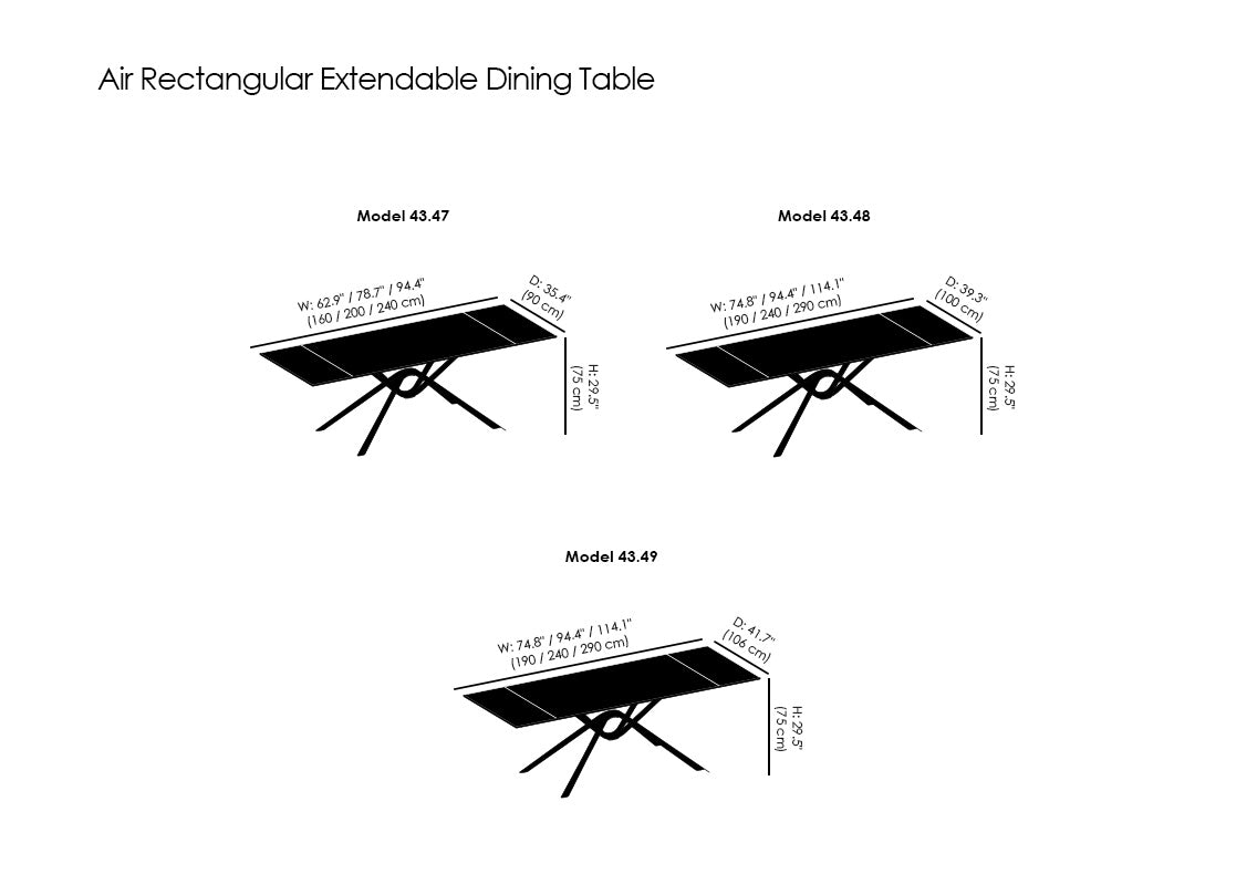 Air Rectangular Extendable Dining Table