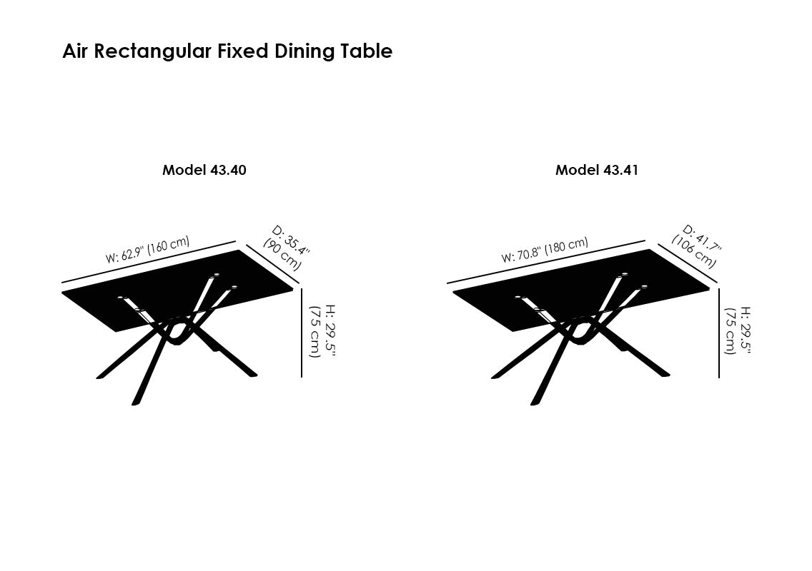 Air Rectangular Fixed Dining Table