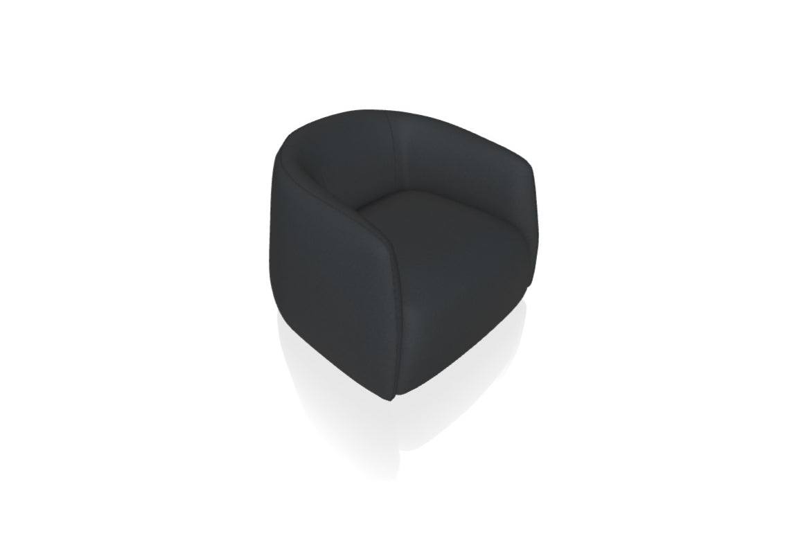 Kodi Swivel Armchair in Caviar Gourmet Fabric (Quick Ship)