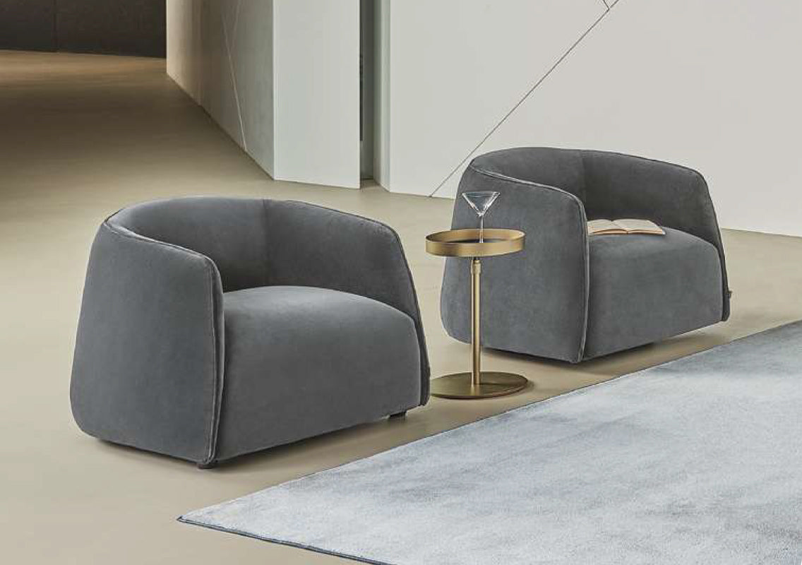 Kodi Swivel Armchair in Granite Nordic Fabric (Quick Ship)