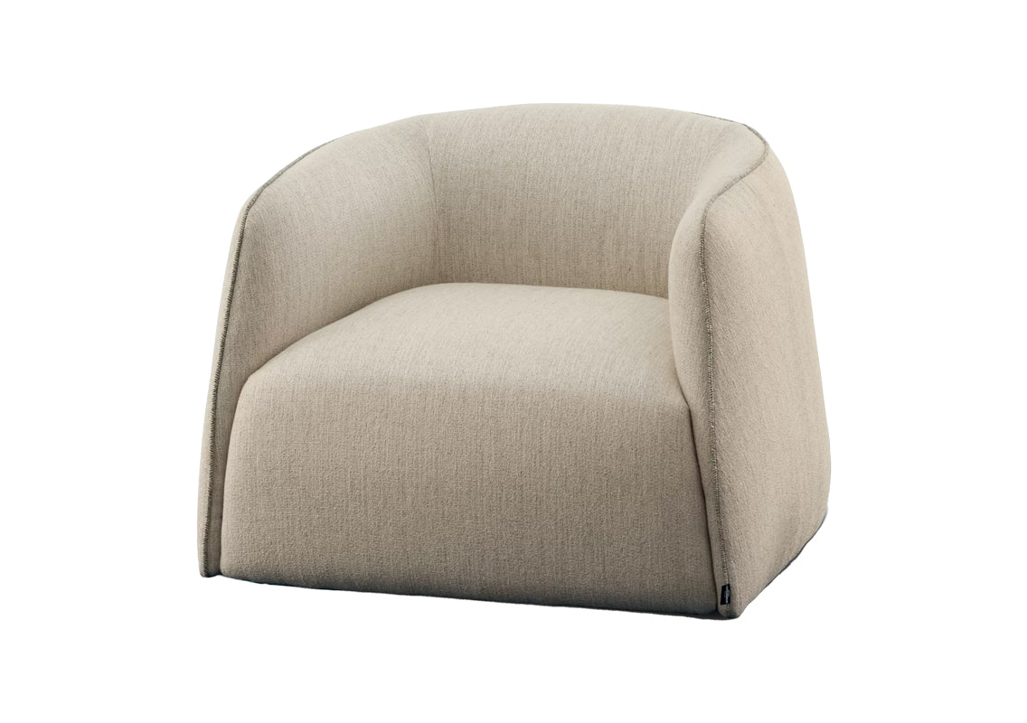 Kodi Swivel Armchair in Statuario Rock Fabric (Quick Ship)