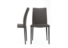 Nata Chair with High Backrest in Anthracite Premium Eco Leather (Quick Ship)