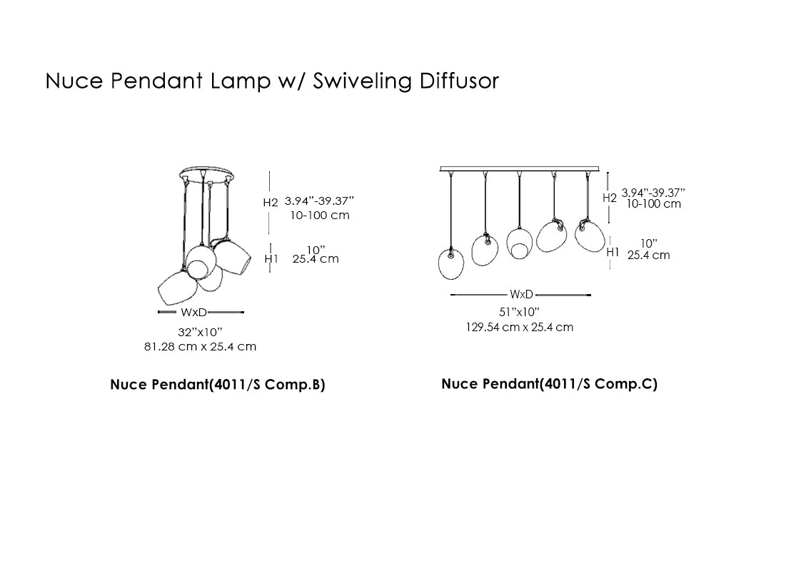 Nuce Pendant Lamp w/ Swiveling Diffusor