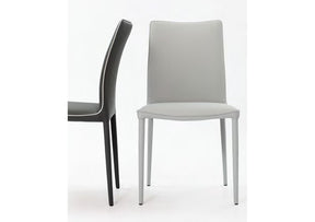 Nata Chair with High Backrest in Gray Premium Eco Leather (Quick Ship)