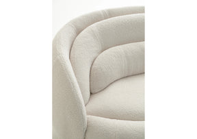 Peonia 114" Sofa In White Acacia 01 Fabric (Quick Ship)