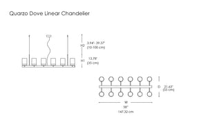Quarzo Dove Linear Chandelier