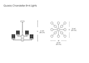 Quarzo Chandelier 8+4 Lights