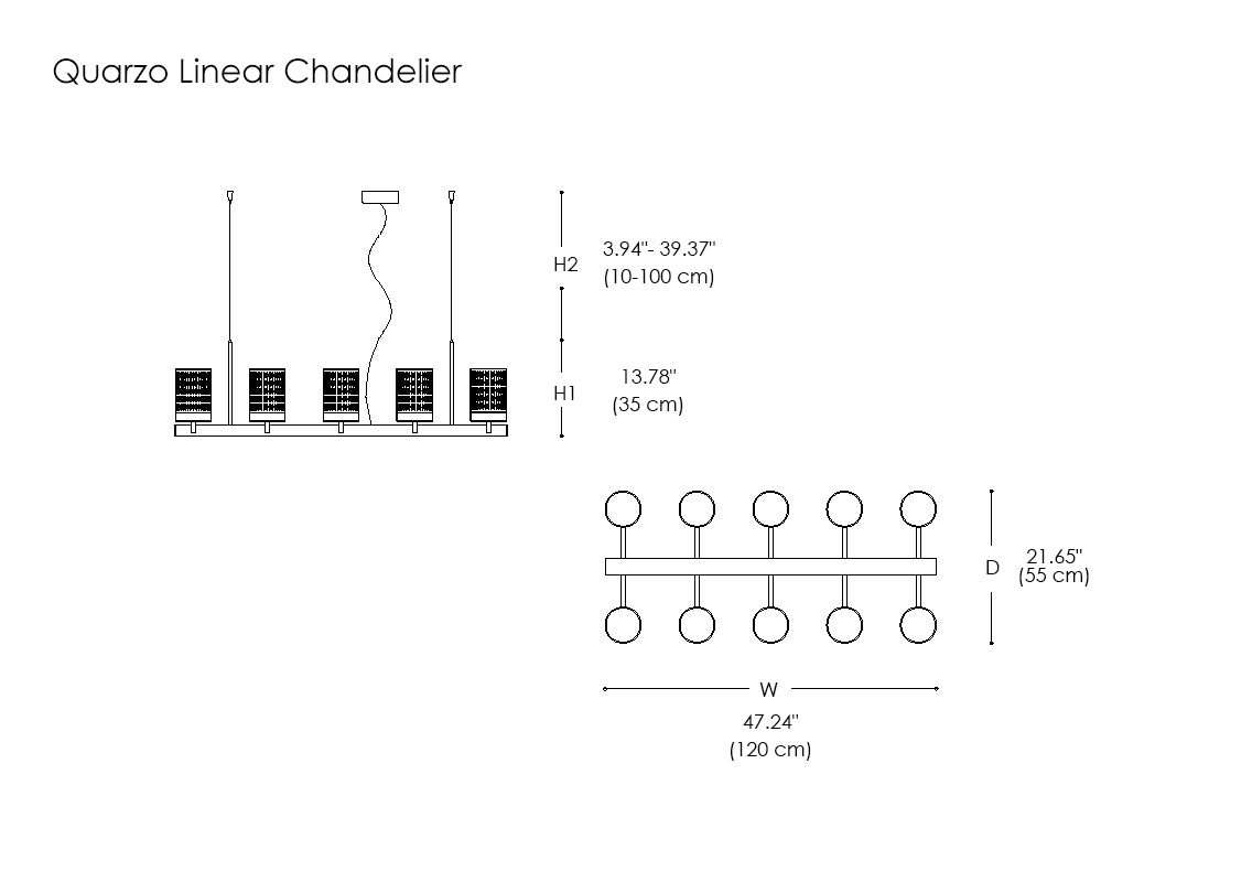 Quarzo Linear Chandelier