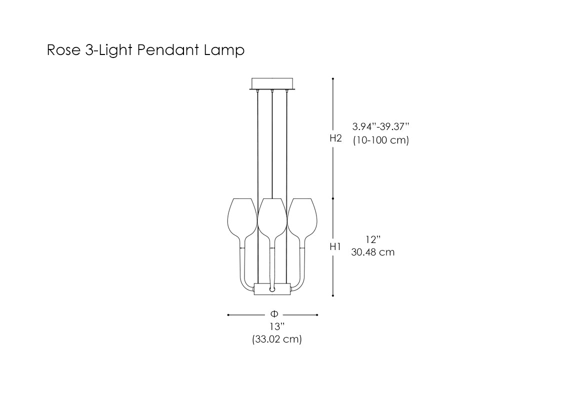 Rose 3-Light Pendant Lamp