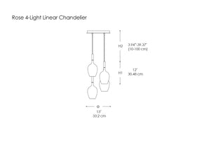 Rose 4-Light Linear Chandelier