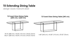 T5 Fused Glass Dining Table
