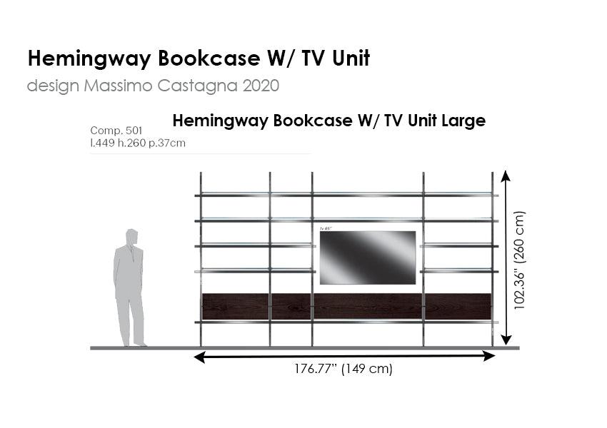 Hemingway Bookcase W/ TV Unit