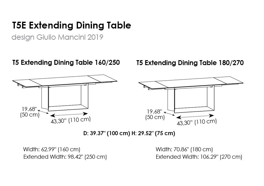 T5E Extending Dining Table