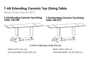 T-AB Extending Ceramic Top Dining Table