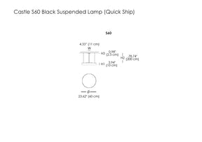 Castle S60 Black Suspended Lamp (Quick Ship)