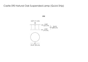 Castle S90 Natural Oak Suspended Lamp (Quick Ship)