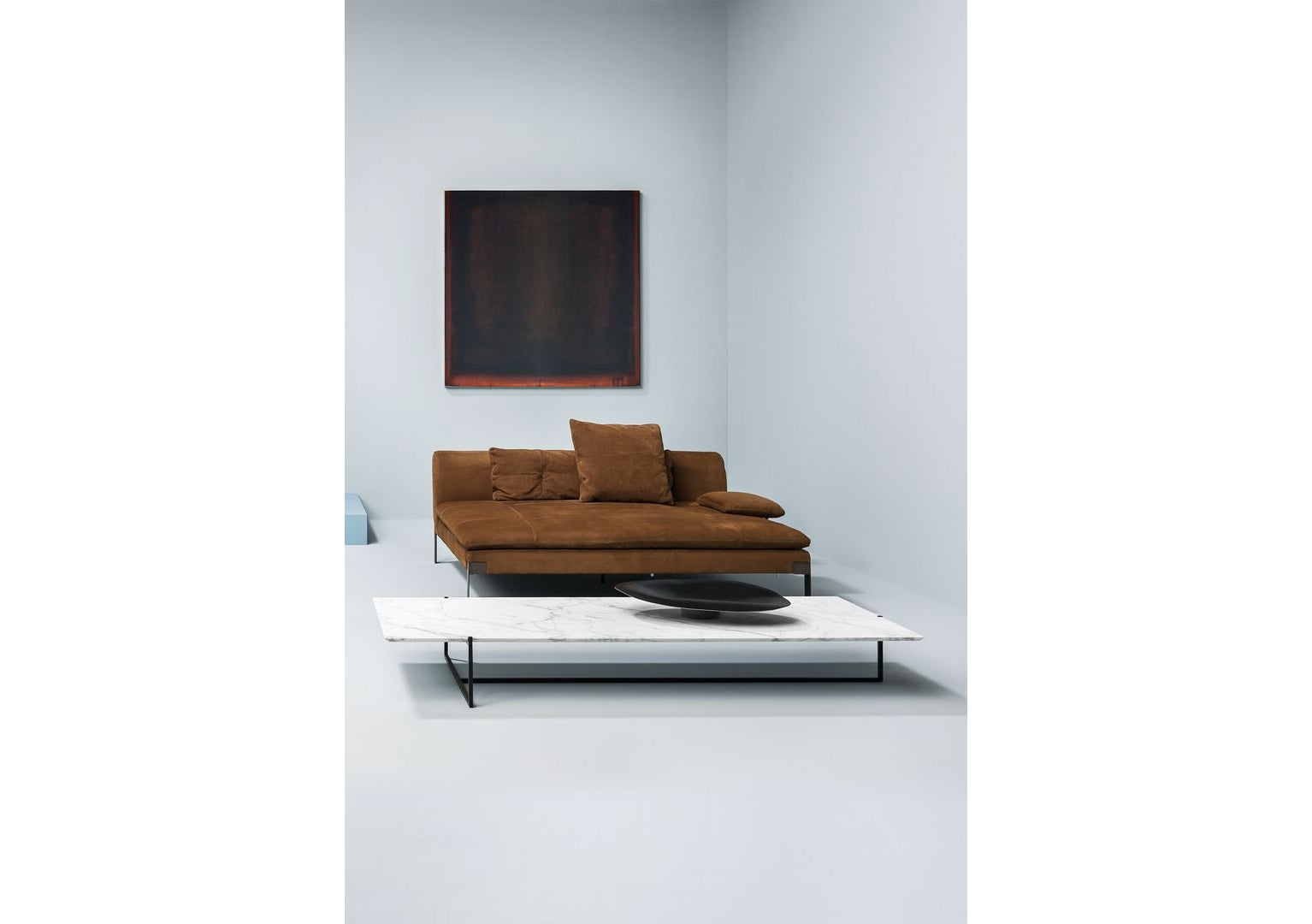 Icaro Stone Rectangular Table Lined Marble Top (Floor Model)