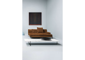 Icaro Stone Rectangular Table Lined Marble Top (Floor Model)