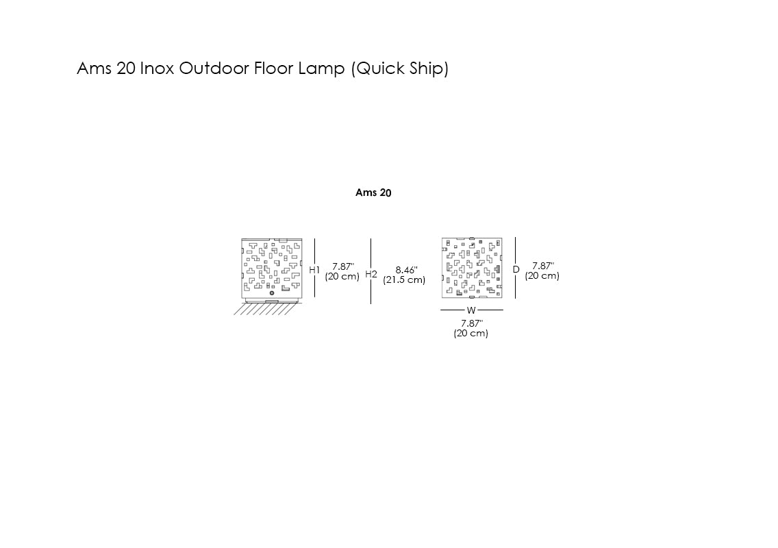 Ams 20 Inox Outdoor Floor Lamp (Quick Ship)
