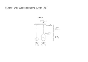 C_Ball S1 Brass Suspended Lamp (Quick Ship)