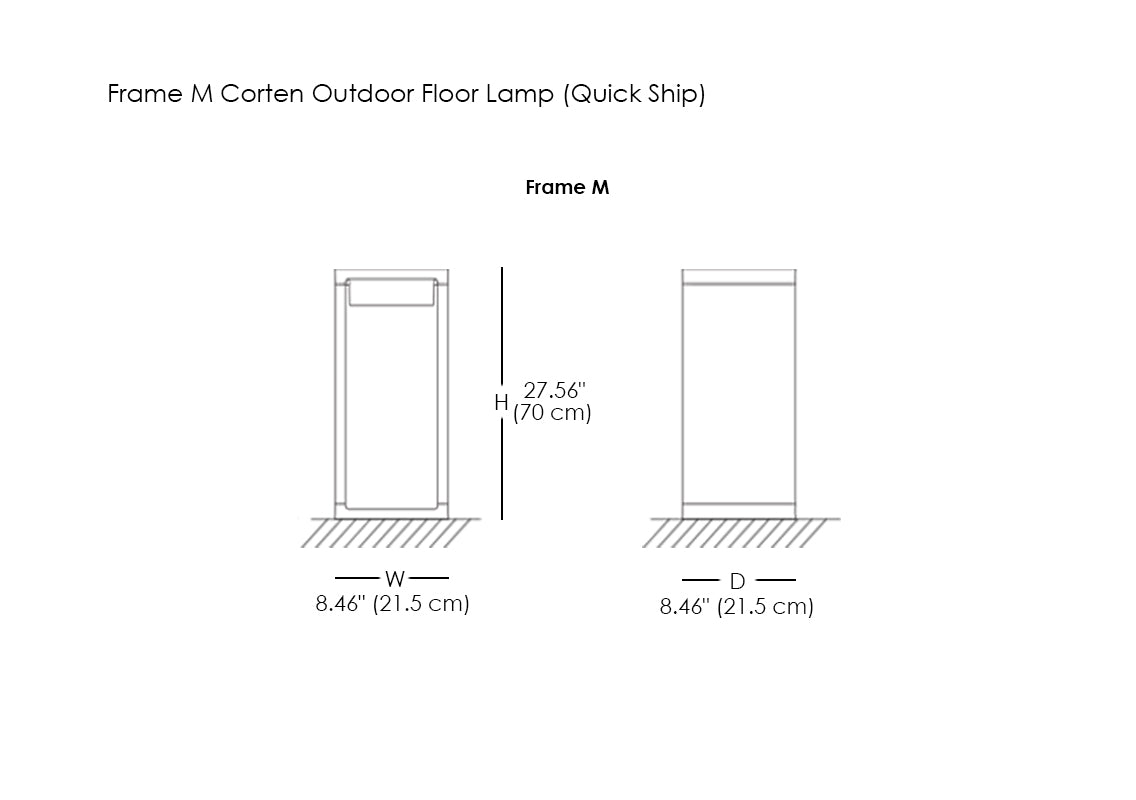 Frame M Corten Outdoor Floor Lamp (Quick Ship)