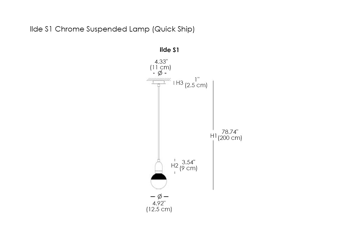 Ilde S1 Chrome Suspended Lamp (Quick Ship)
