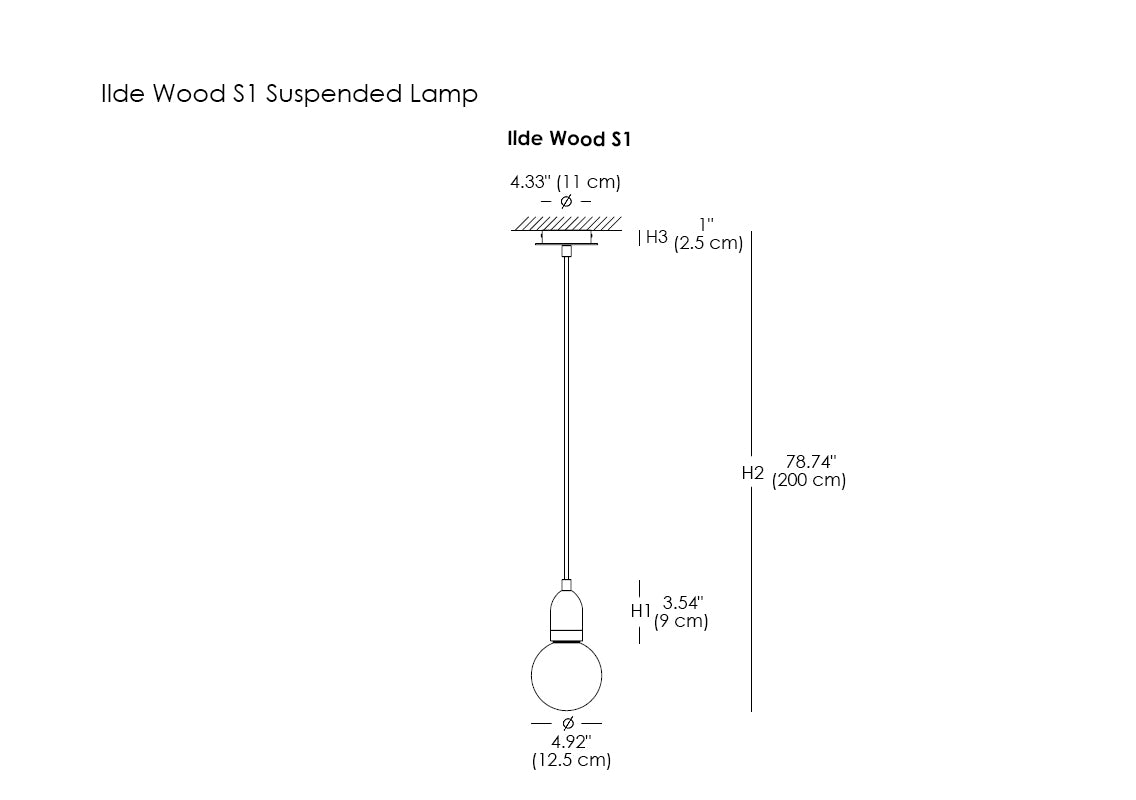 Ilde Wood S1 Suspended Lamp