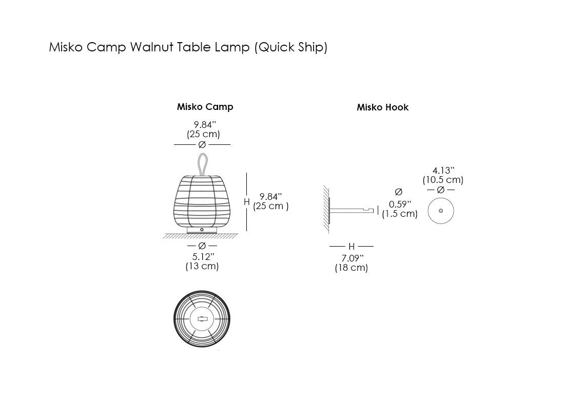 Misko Camp Walnut Table Lamp (Quick Ship)