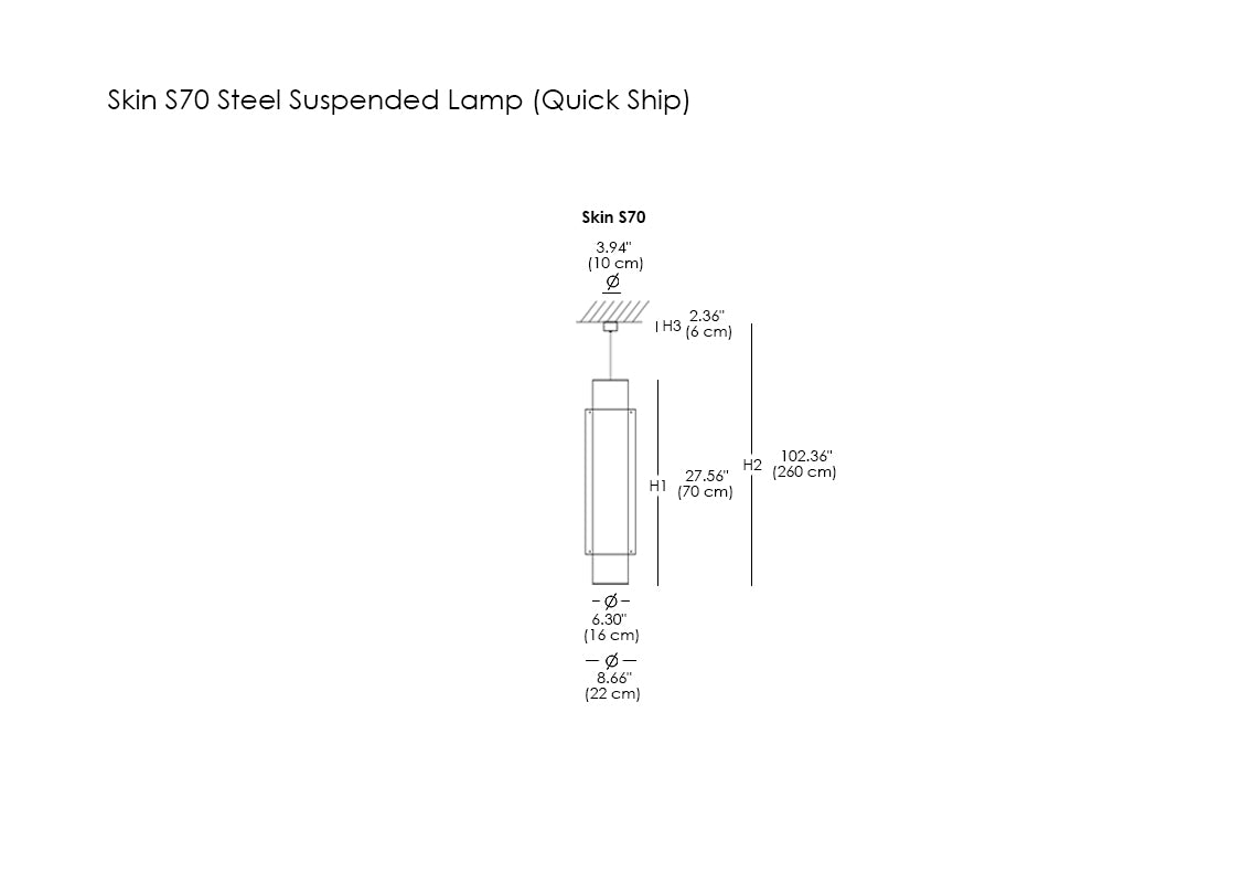 Skin S70 Steel Suspended Lamp (Quick Ship)