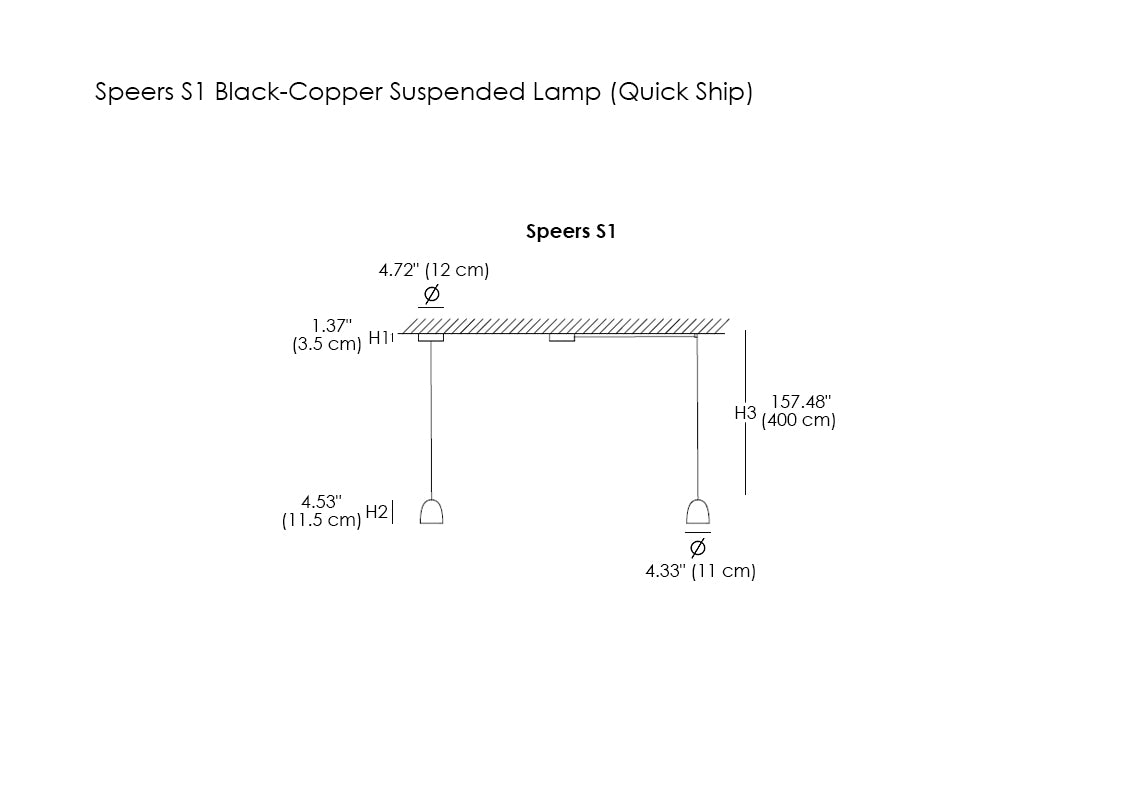 Speers S1 Black-Copper Suspended Lamp (Quick Ship)