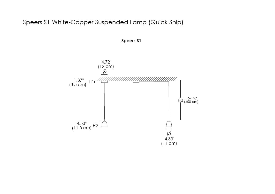 Speers S1 White-Copper Suspended Lamp (Quick Ship)