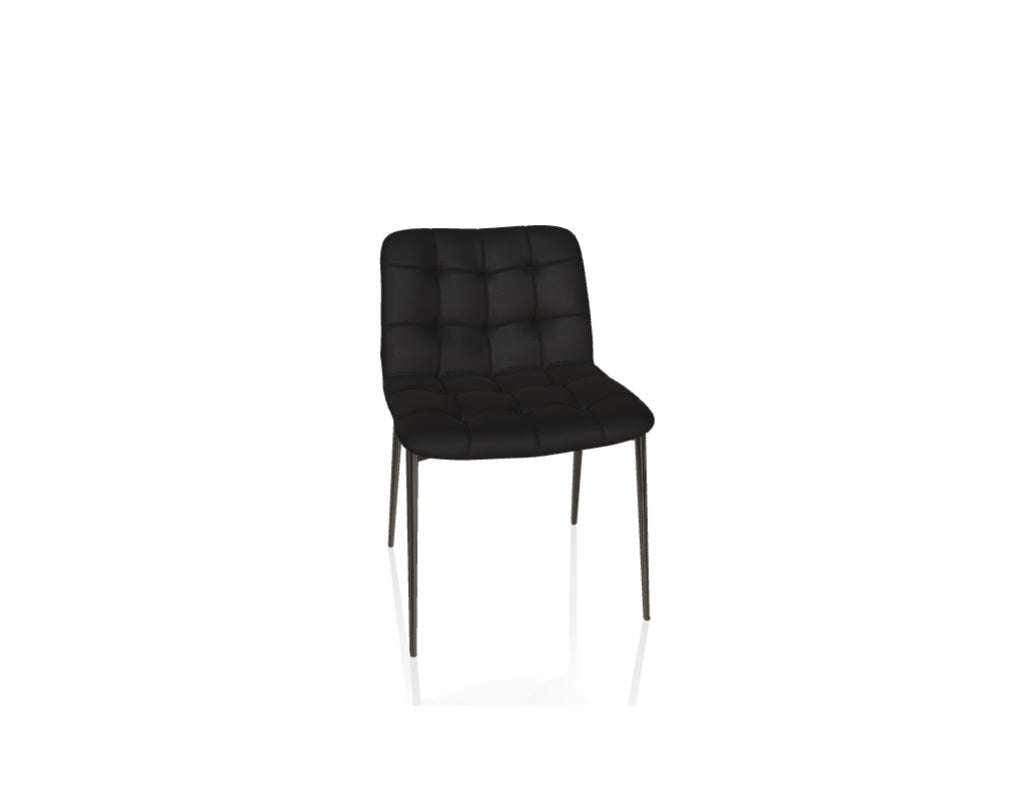 Kuga Metal Chair Black Eco-Leather (Quick Ship) - 61 in stock