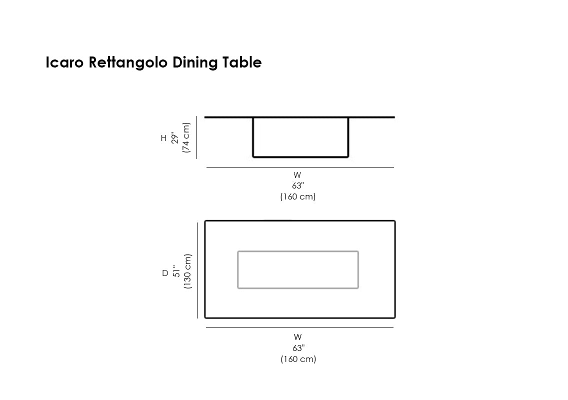 Icaro Rettangolo Dining Table