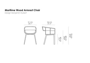 Maritime Wood Armrest Chair